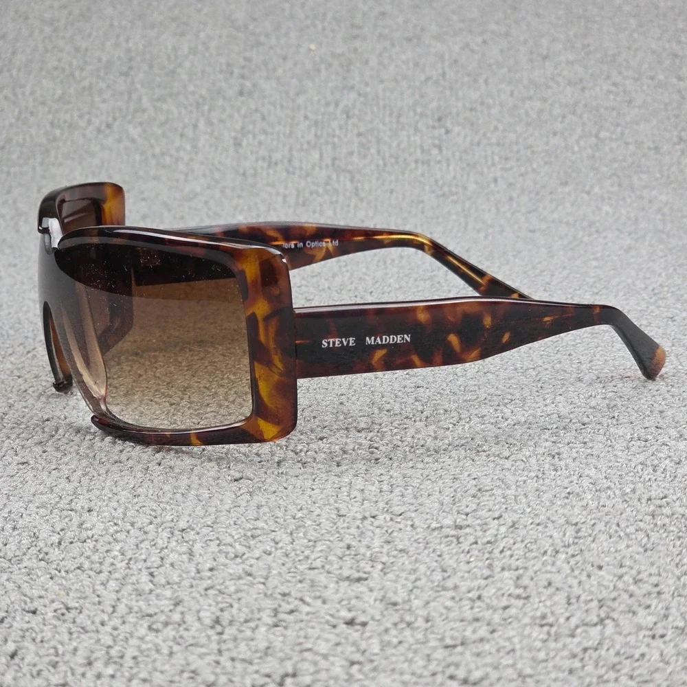 Steve Madden S155 TS Sunglasses Women Brown Tortoise Oversized Square Y2K OS